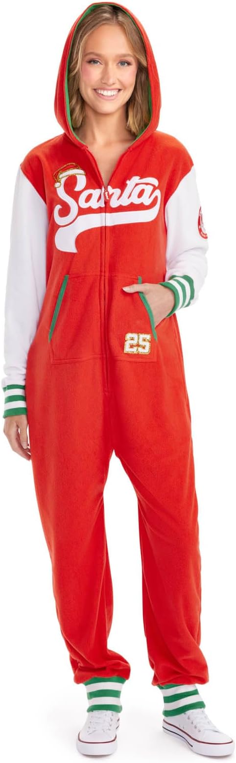 Tipsy Elves Christmas Onesies for Adults - Comfy Unisex Matching Holiday Jumpsuits with Convenient Pockets