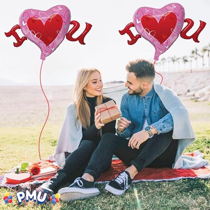 PMU Valentine's Day "I Heart U" 46in Mylar-Foil Balloon (25/pkg) Pkg/1