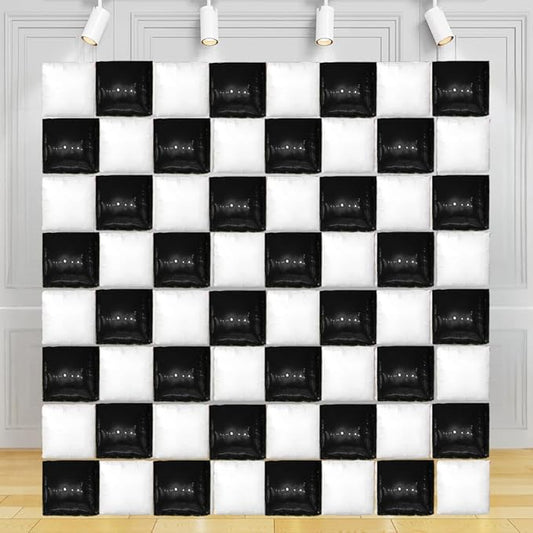 Black and Gold Foil Balloon Wall (64 Pack) | 8 Foot by 8 Foot Balloon Wall | Weddings, Birthdays, Showers, Parties, and Events (Black and White)