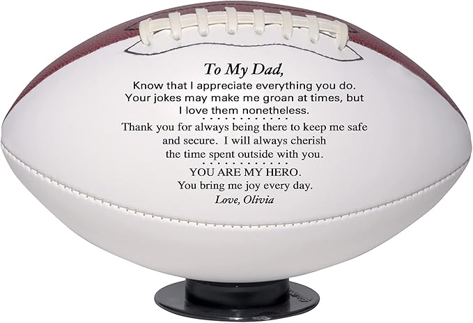 Personalized Fathers Day Football Gift from Daughter or Son - Custom from Kids - Personalized Football for Dad - Birthday Gift for Dad from Son or Daughter