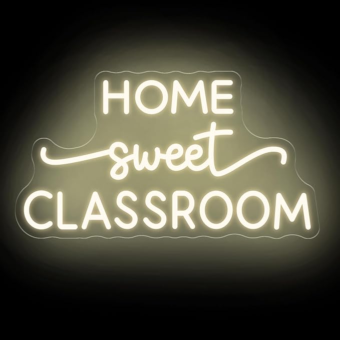 Home Sweet Classroom Neon Sign, Classroom Door Hanger, Teacher's Day Gift, Home Sweet Classroom, Classroom Decoration, 16.5"x9.3"