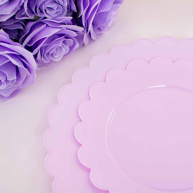 supernal 100pcs Purple Plastic Plates -Disposable Plastic Plates Heavy Duty -Lavender Purple Party Plate for Party Wedding Include 10.25inch Dinner and 7.5inch Dessert/Salad Plate