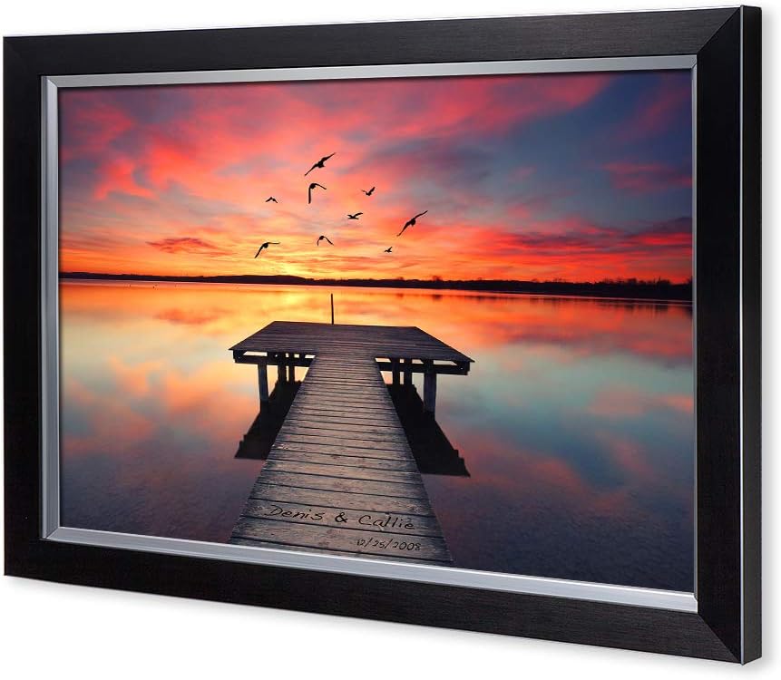 IPIC - Our Own Sunset Personalized Artwork with Names, Customized Gift for Anniversary. Giclee Wallart with High Grade Frame. Picture Size: 30x20