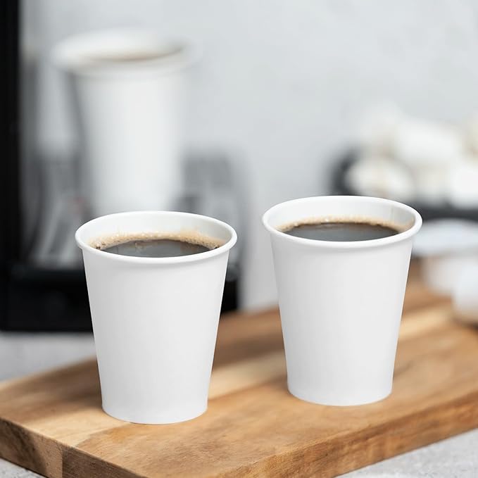 Karat 6 oz Paper Coffee Cup [1,000 ct] White Small Disposable Cup for Hot/ Cold Drinks and Beverages (C-K506W)