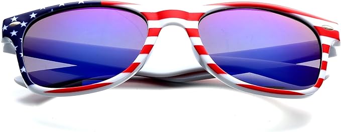 Fsmiling Bulk American Sunglasses USA Flag Sunglasses Patriotic Sunglasses-10/24Pack