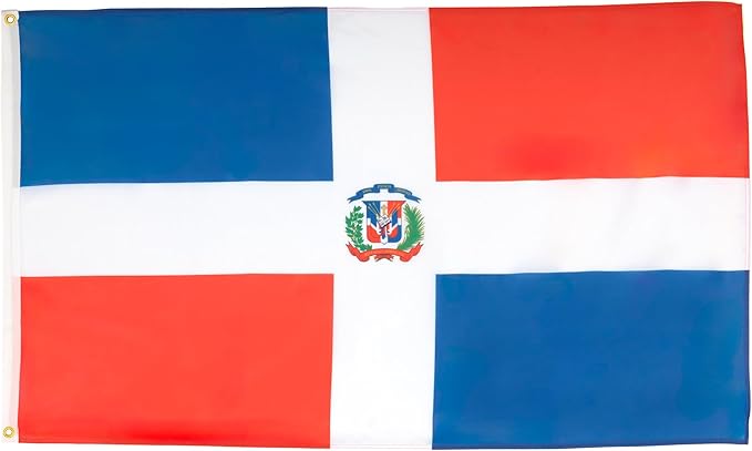 AZ FLAG Set of 5 Dominican Republic Flags – 90 x 60 cm – Dominican Flag 100% Polyester with Integrated Metal Eyelets