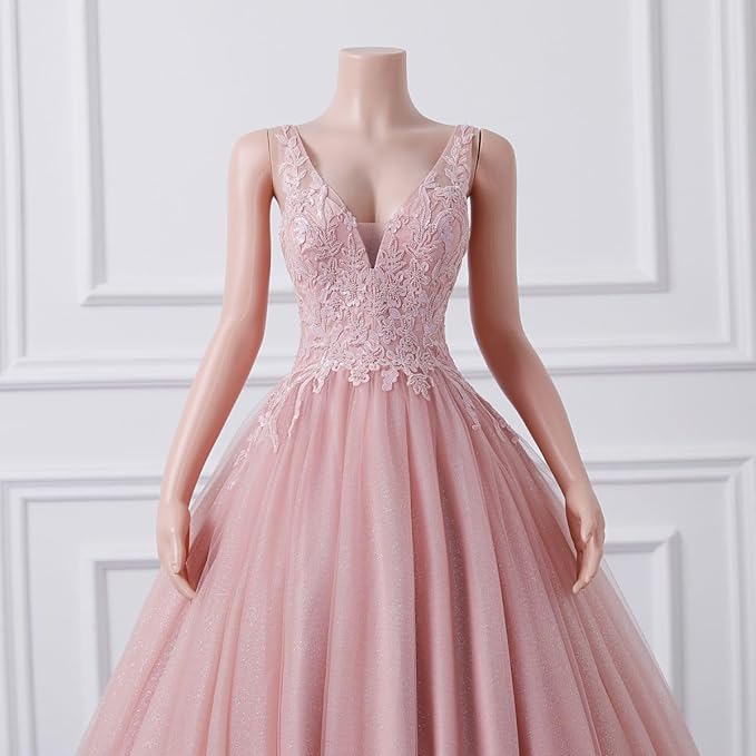 Engerla Women's Beading Sweetheart Ball Gown Tulle Layed Long Quinceanera Dress