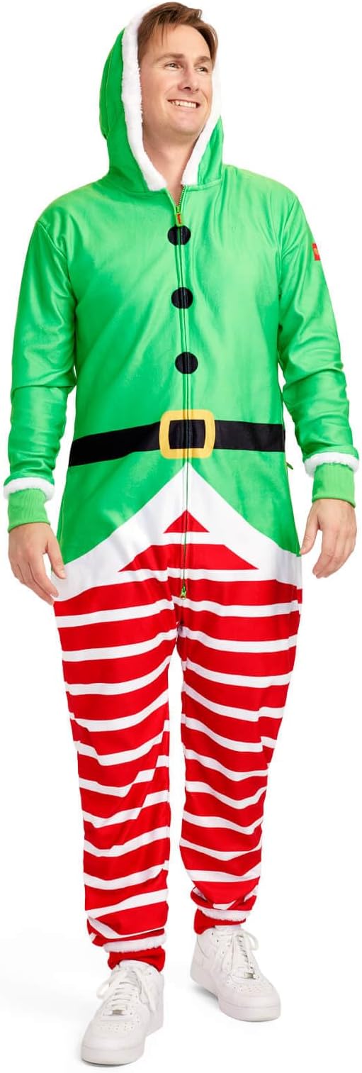 Tipsy Elves Christmas Onesies for Adults - Comfy Unisex Matching Holiday Jumpsuits with Convenient Pockets