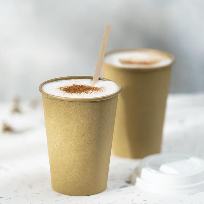 Karat 10oz Kraft Paper Coffee Cups [1,000 ct] Disposable, Leak-Resistant Double Poly-Lined Hot Cups | Ideal for Cafes & Offices, 90mm