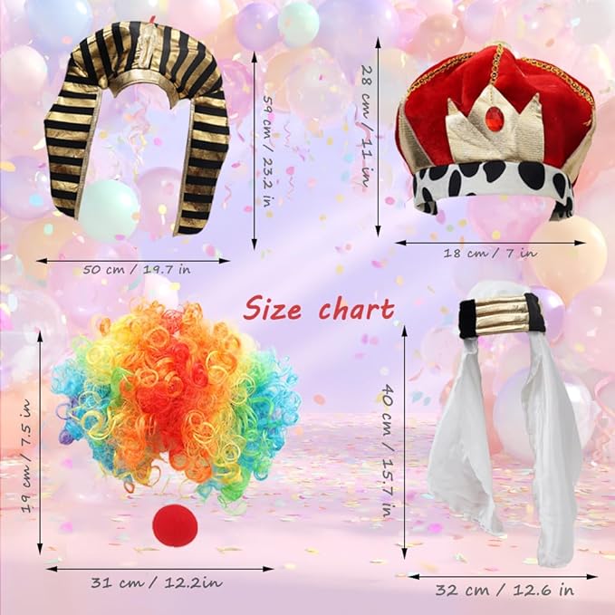 KEPATO Funny Party Hats Halloween Costume Hats, Assorted Bulk Photo Booth Props, Holiday Birthday Dress Up Accessories