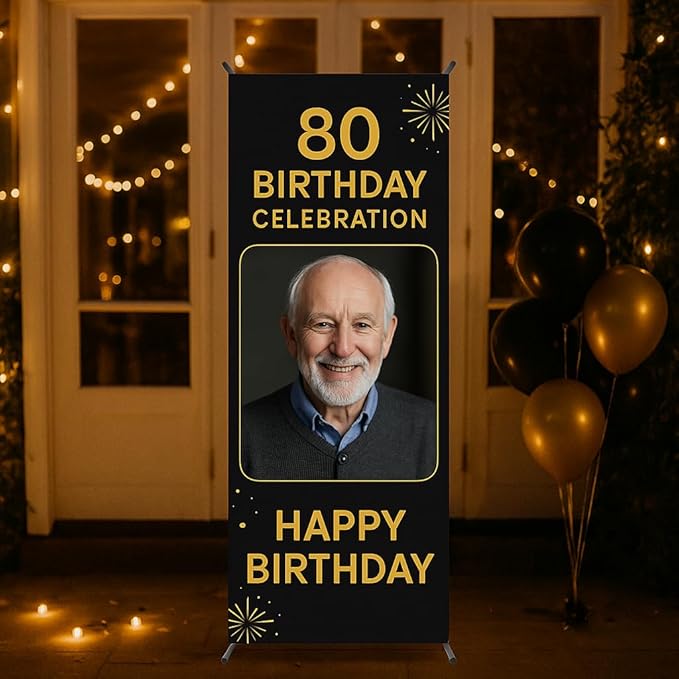 Custom Banner – Personalized X-Banner Stand for Events, Trade Shows, Parties & Promotions – Add Your Text, Logo, or Images – Made in USA (Full color, 31x70 inch)