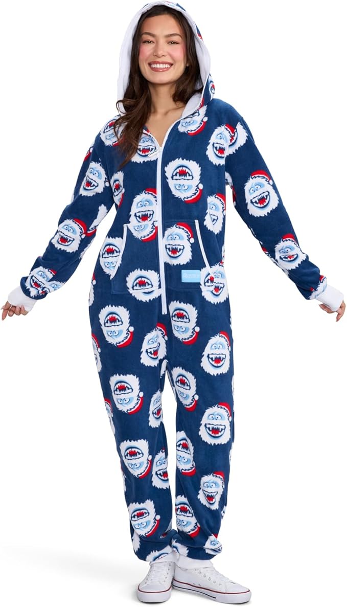 Tipsy Elves Christmas Onesies for Adults - Comfy Unisex Matching Holiday Jumpsuits with Convenient Pockets