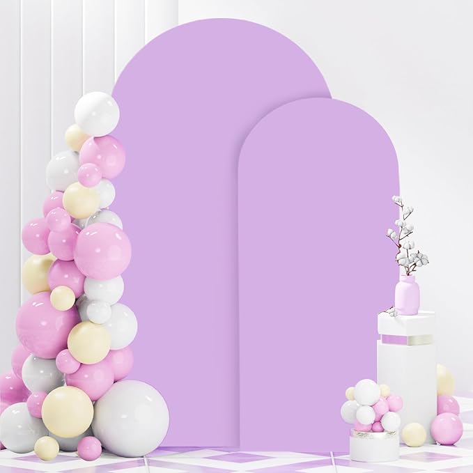 Arch Backdrop Cover Set of 2 Lavender 6FT 7.2FT Wedding Arch Cover for Arch Cover Set of 2 Balloon Arch Backdrop Cover for Parties