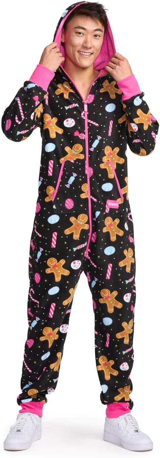 Tipsy Elves Christmas Onesies for Adults - Comfy Unisex Matching Holiday Jumpsuits with Convenient Pockets