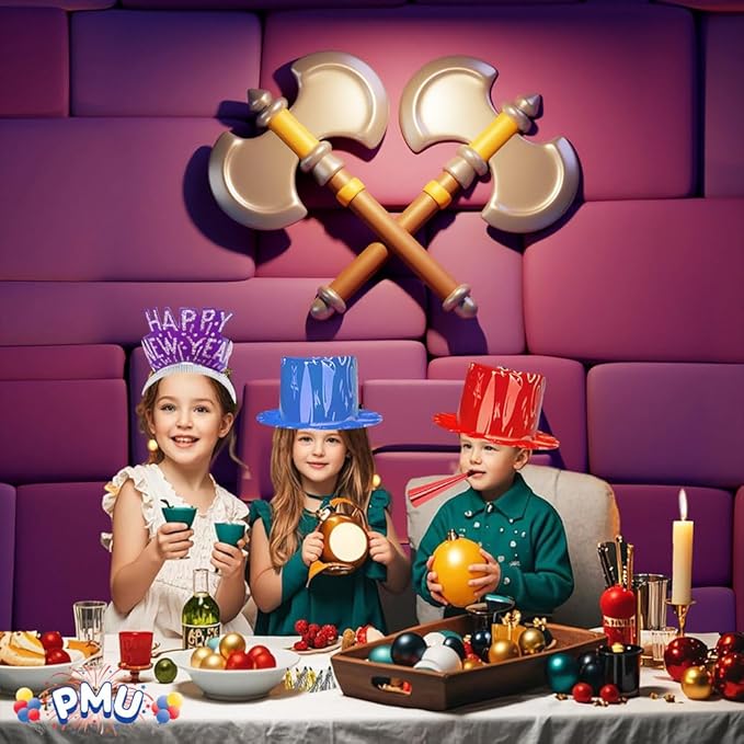 PMU New Year's Eve Party Supplies 2025 Supreme Party Assortment for 50 persons - (Blue, Red, Yellow and Green) New Year Decorations Supplies, Outfits for Adults, Men and Women (50/psn) Pkg/1
