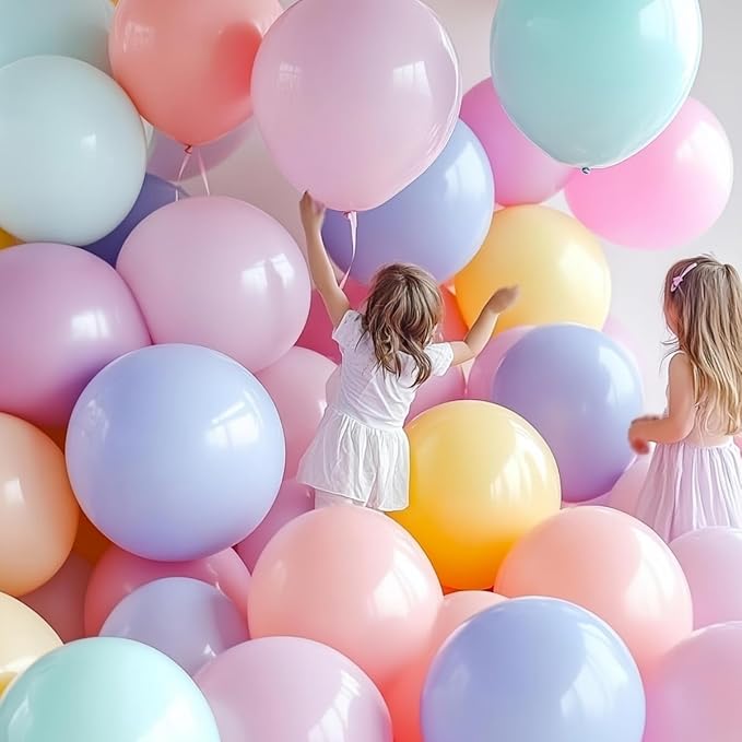 100 Pack 18 inch Pastel Balloons 10 Kinds Colors Colorful Party Balloon Bulk for Various Party Events Decorations