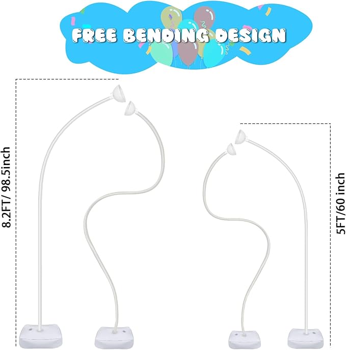 Balloon Arch Kit with Balloon Pump Electric, 8.2FT & 5FT Free Bending Balloon Arch Stand, Half Arch Frame Balloons Column Stand with Water Fill Base for Wedding Baby Shower Birthday Party Decor