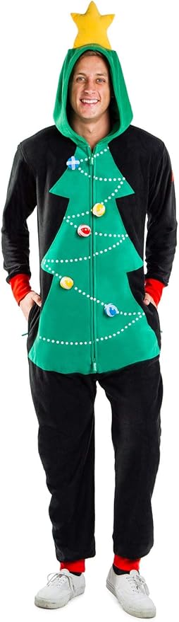 Tipsy Elves Christmas Onesies for Adults - Comfy Unisex Matching Holiday Jumpsuits with Convenient Pockets