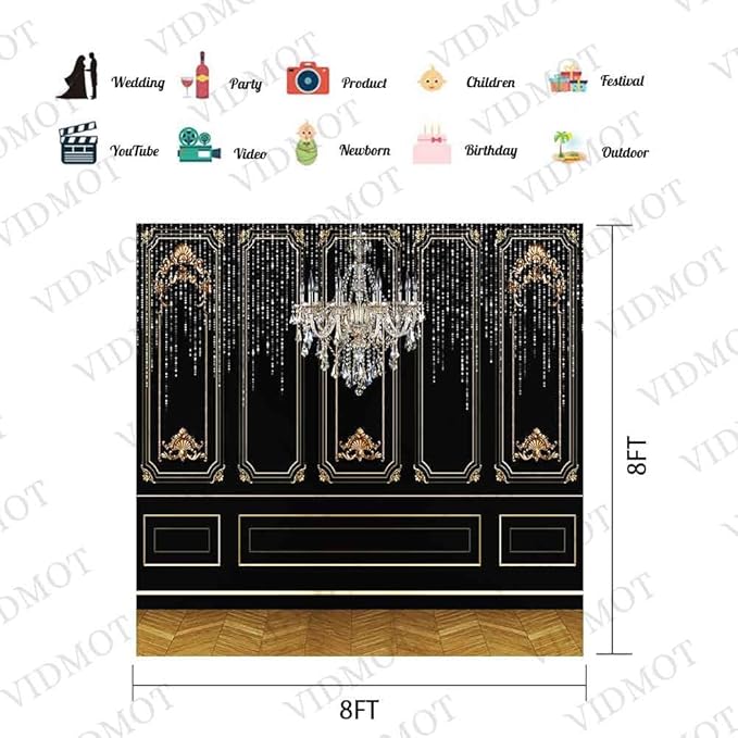 20s Backdrop, Roaring 1920s The Great Gatsby Party Photography Background, Vintage Dance Prom 8x8ft Photo Shoot Booth Props, Cake Table Decor BJLSVV864