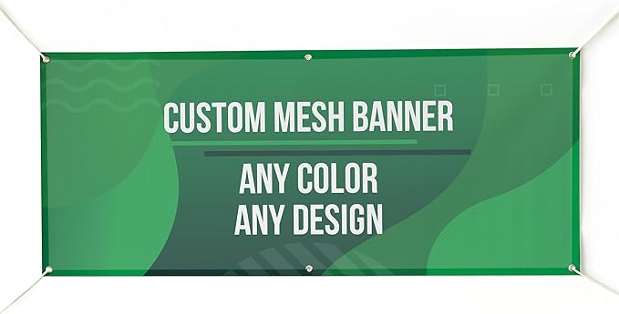 Personalized Mesh Banner – Printed Customizable 9oz Mesh Banner for Indoor and Outdoor Use (3'x8')