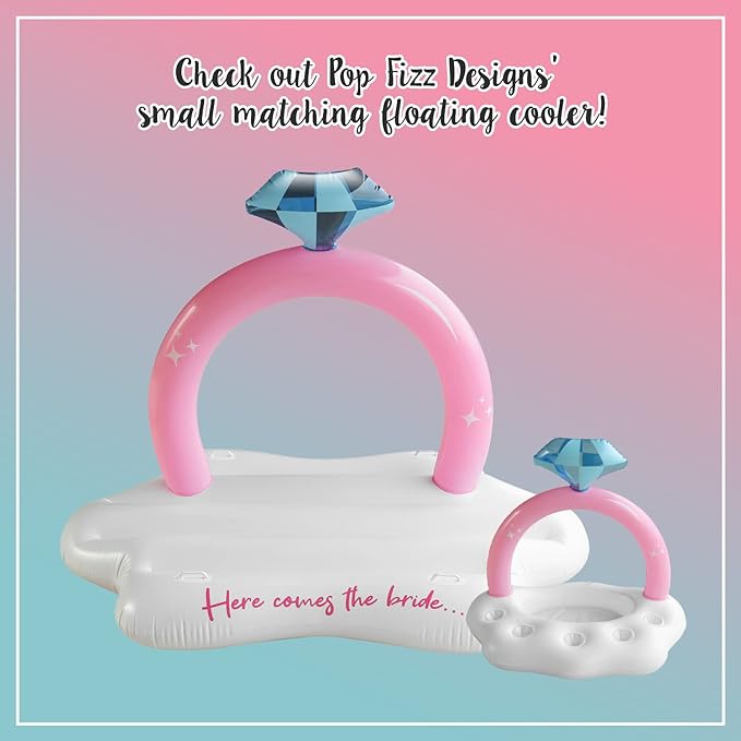 Pop Fizz Designs Giant Ring Float - Ultimate Bachelorette Pool Float - Diamond Ring Pool Float for Bachelorette Party Decorations