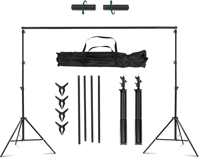 Kate Photo Backdrop Stand 10x8.5ft Adjustable Background Stand Kit for Photography (Indoor/Outdoor) and Party Decorations, Maximum Load 5kg/11lb