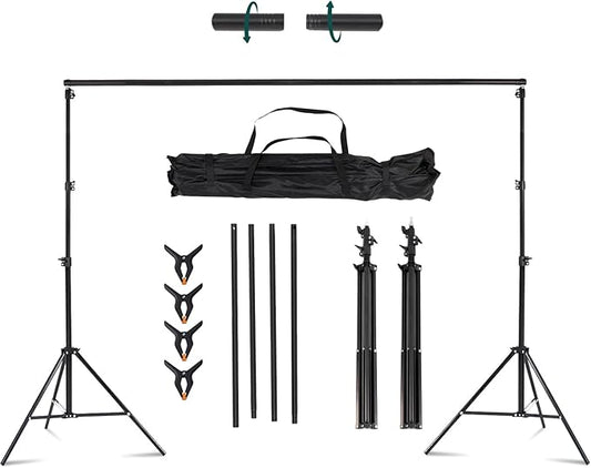 Kate Photo Backdrop Stand 10x8.5ft Adjustable Background Stand Kit for Photography (Indoor/Outdoor) and Party Decorations, Maximum Load 5kg/11lb
