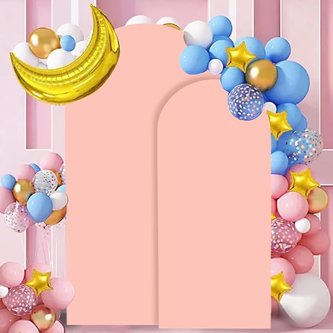 Wedding Arch Cover Set of 2 Rose Arch Cover Spandex Arched Backdrop Cover Chiara Wall Backdrop Covers for Garden Arches Frame Arch Fabric Covers 6FT 7.2FT for Bridal Shower Ceremony Decor