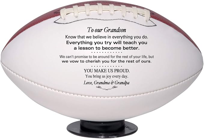 Personalized Custom Football - Dad to Son - Mom to Son - Grandpa to Grandson - Grandma to Grandson - Graduation Birthday Wedding