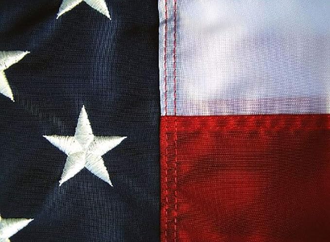 Premium American Flag 5x8' - 100% Made in the USA - Durable, Long Lasting, Bright & Vivid Nylon Material - Densely Embroidered Stars, Sewn Stripes with Lock Stitching, Four Rows of Lock Stitching on the Fly End, Tough Enough for Both Commercial and Res...