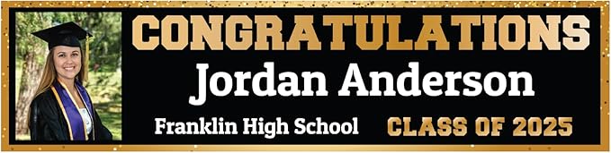 Personalized Graduation Photo Banner - Class of 2024 Custom Photo and Name - Milweb1 (2'x8')
