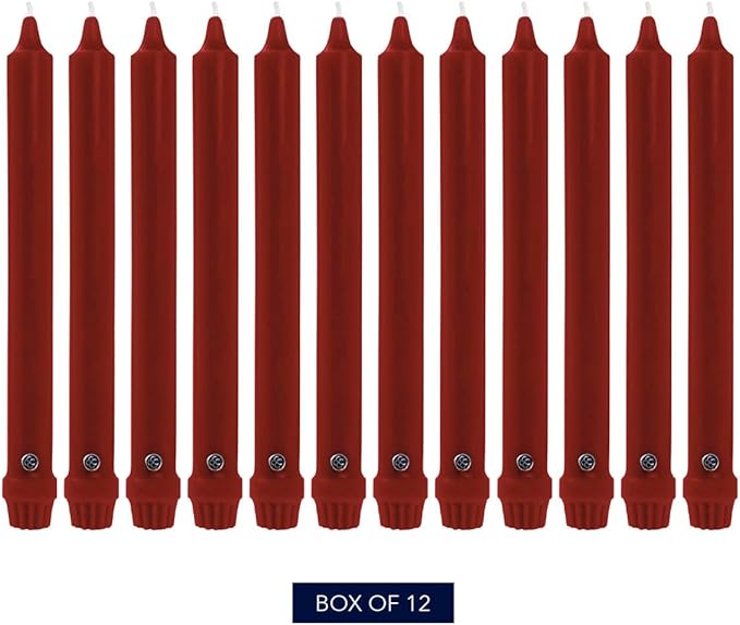 Colonial Candle NCC10.1620 Traditional Cranberry Taper Candles, 10", Maroon, Burgundy, Red