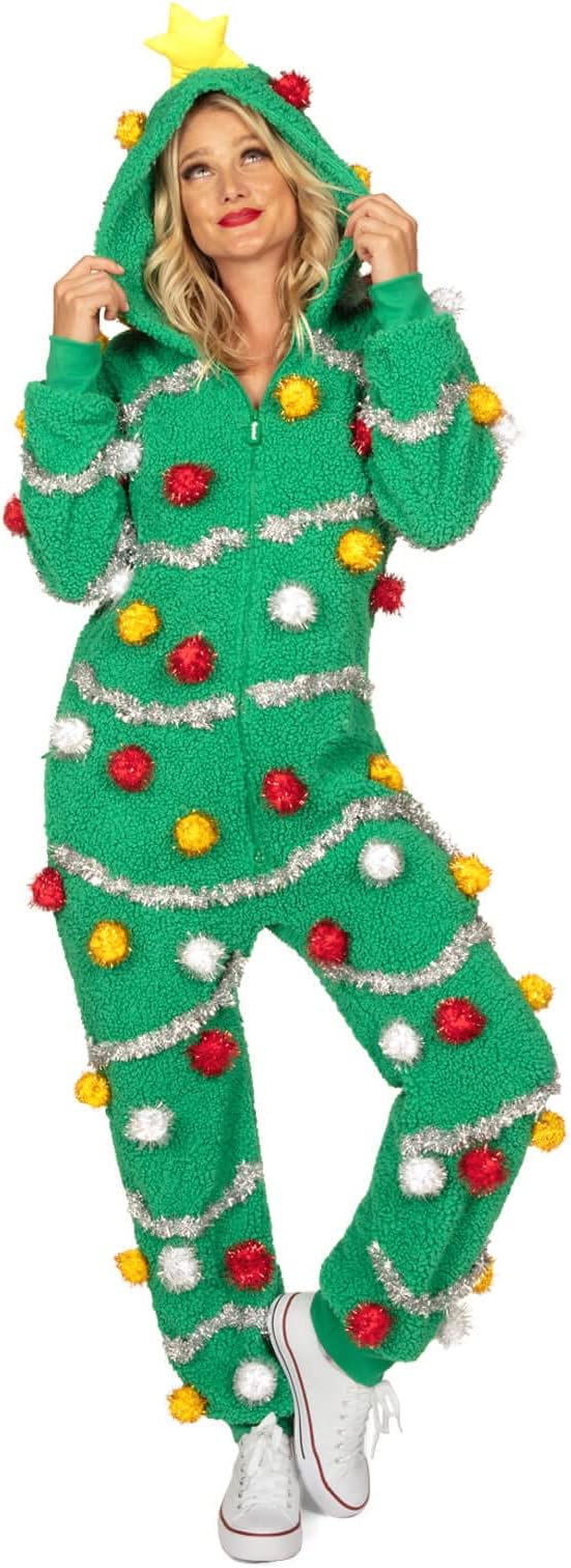 Tipsy Elves Christmas Onesies for Adults - Comfy Unisex Matching Holiday Jumpsuits with Convenient Pockets