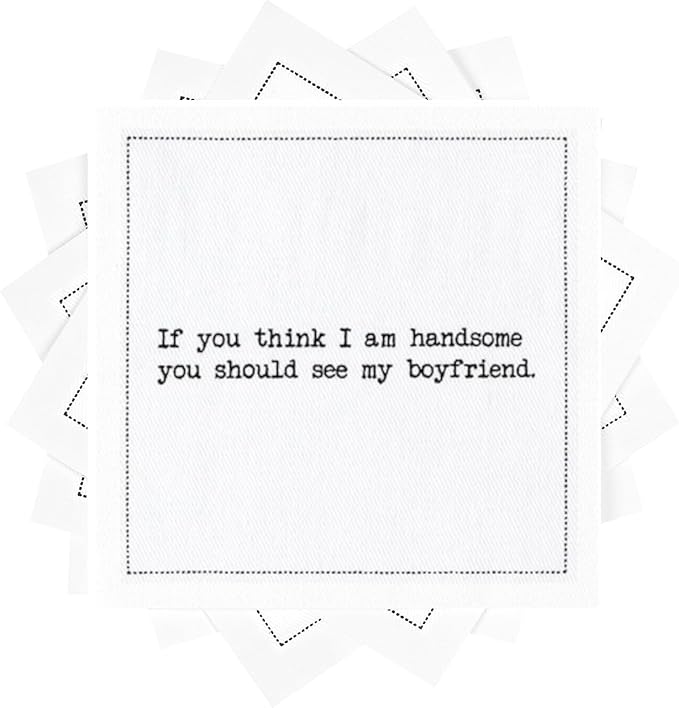 Five Star Funny Pride Quotes | White Cotton Cocktail Napkins | 50 Luxury Disposable Beverage Napkins with Witty Bar Quotes | Drink Napkins for Parties, Bars, Weddings & Game Nights