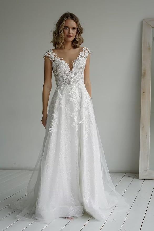 Boho Lace Wedding Dresses for Bride 2026 Tulle Long Sleeve Wedding Dress Ball Gowns Satin Mermaid Bridal Gown