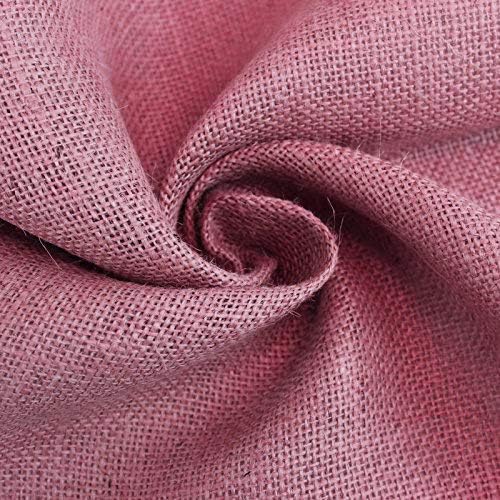 VDS Natural Burlap Chair Sashes Rustic Hessian Jute Bow Ribbon Ties for Wedding Party Birthday Anniversary Banquet Reception (6 X 108 Inch) (Pack of 50) (Pink)