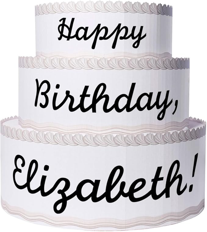 Anderson's White & Black Personalized Pop-Out Birthday Cake, Life-Size Faux Cake with Fun Font, Custom Name, Surprise Reveal Prop for Milestone Parties, Photo Ops, Store or Business Events, 4'x4'
