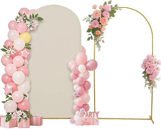 7.2FT Wedding Arch Cover – Stretchy Spandex Fabric Backdrop for Arch Stand – Ideal for Wedding Ceremony, Birthday Party, Baby Shower & Photo Booth Decoration (White)
