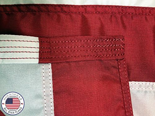 Premium American Flag 5x8' - 100% Made in the USA - Durable, Long Lasting, Bright & Vivid Nylon Material - Densely Embroidered Stars, Sewn Stripes with Lock Stitching, Four Rows of Lock Stitching on the Fly End, Tough Enough for Both Commercial and Res...