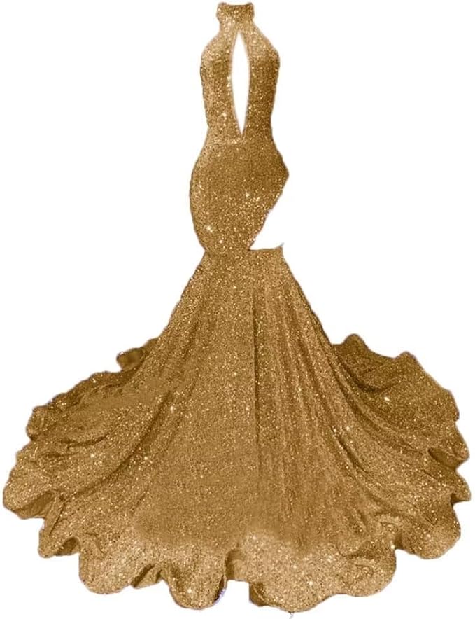 Sexy High Neck Mermaid Evening Long Dress Sequins Sleeveless Celebrity Pageant Dress Cocktail Party Gowns