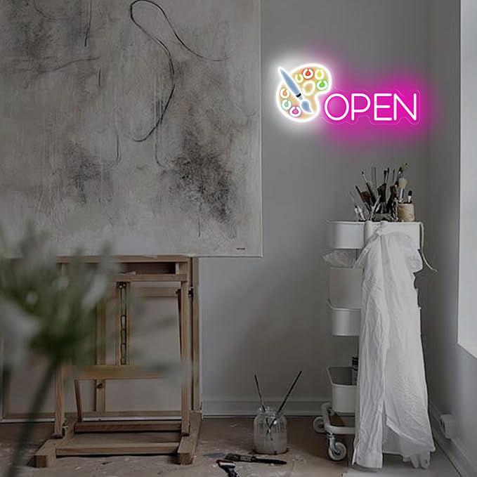 Paint Tray Open Neon Sign Custom Art LED Light Painting Room Wall Decor Paint Palette Neon Sign Art Studio Decor, 17.7"x7.7"