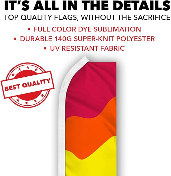 Rainbow Swooper Advertising Flag & Pole Kit - Perfect for Pride Events, Parties, Carnivals, Fairs
