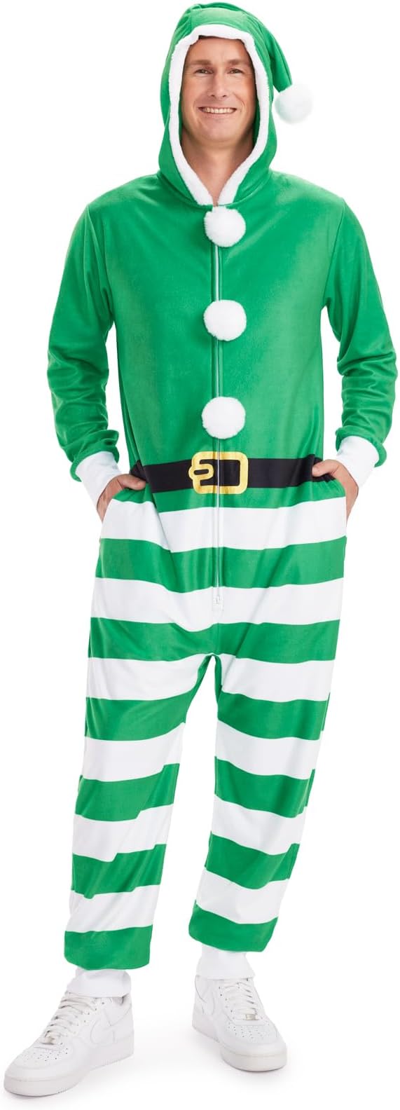 Tipsy Elves Christmas Onesies for Adults - Comfy Unisex Matching Holiday Jumpsuits with Convenient Pockets