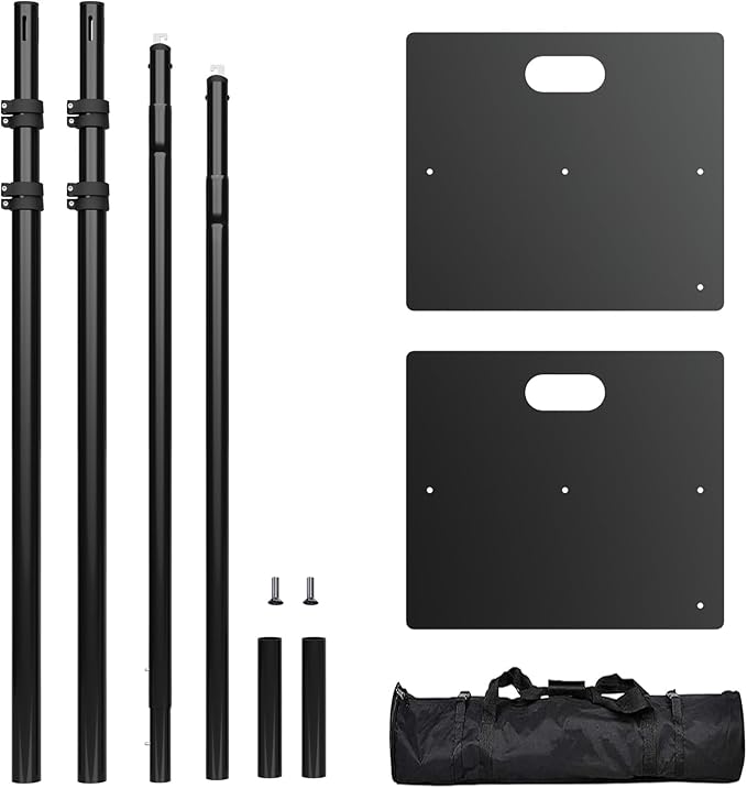Heavy Duty Backdrop Stand, 10x10ft Pipe and Drape Backdrop Stand Kit with Upgrade Clip on Telescopic Poles Frame and Metal Base, Background Holder for Parties Wedding Birthday Photography