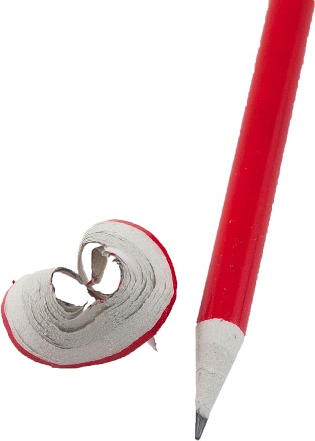 Recycled Newspaper Pencil (Red) (Full Size Round Painted Pencils) (Earth Friendly Pencil) (Latex Free Eraser) (HB Number 2 Lead) (Box of 144)