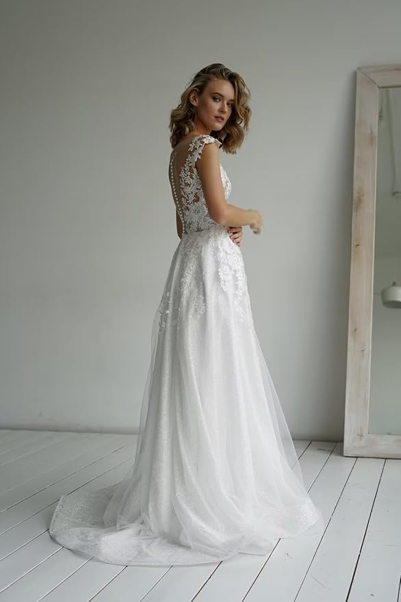 Boho Lace Wedding Dresses for Bride 2026 Tulle Long Sleeve Wedding Dress Ball Gowns Satin Mermaid Bridal Gown