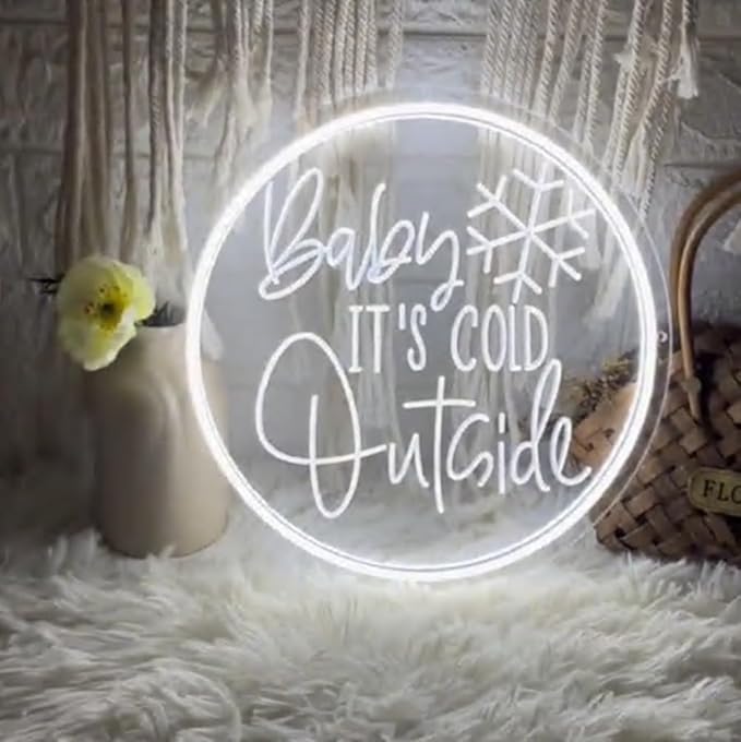 Baby IT'S COLD Outside Led Light Sign, Christmas Baby Shower Neon Sign Size:20 inches