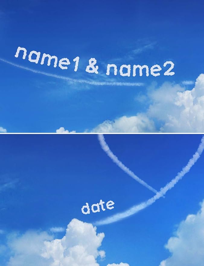IPIC - Seaside Skywriting Personalized Wall Art with Names, Customized Gift for Couple, Customized Canvas for Wedding Anniversary. 18x12