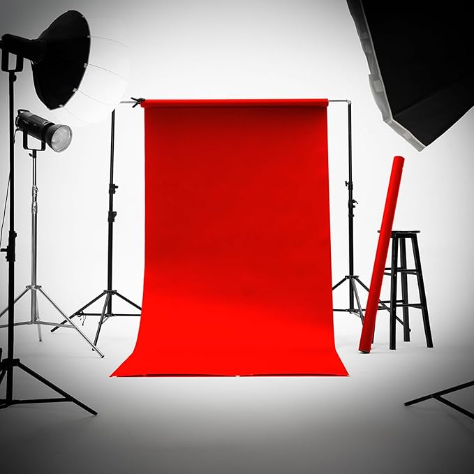 Kate Seamless Paper Backdrop Red Paper Backdrop Seamless Backdrop Paper Rolls (53''x32.8' Scarlet)