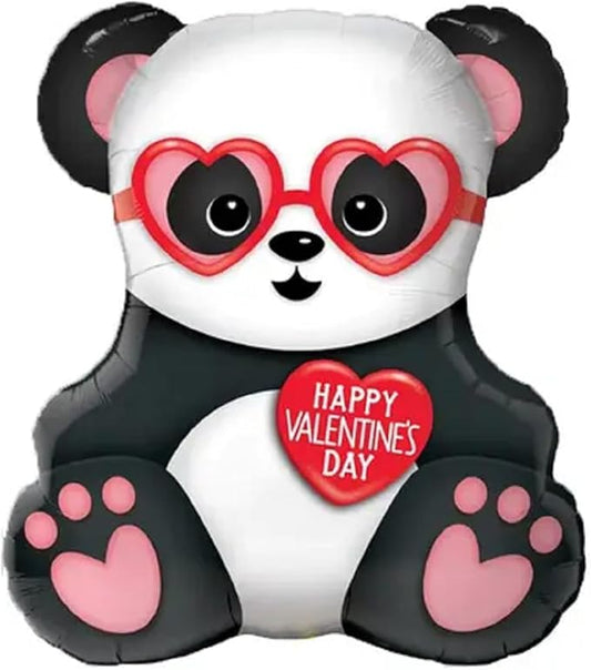 PMU Valentine's Day Balloons Panda Bear 32in Mylar-Foil Balloon (25/pkg) Pkg/1